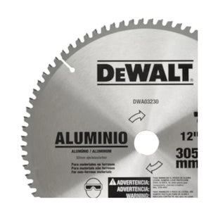 DISCO DE SERRA CIRCULAR 12" 305X30MM 80 DENTES PARA ALUMÍNIO DWA03230 DEWALT