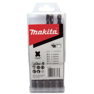 JOGO DE BROCAS SDS-PLUS 6.0 A 10.0MM COM 5 PEÇAS D-61678 MAKITA
