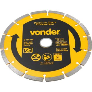 DISCO DE CORTE DIAMANTADO 180MM 1268300180 VONDER