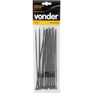 ABRAÇADEIRA DE NYLON PRETA 200X3,6 COM 20 PEÇAS 2815200021 VONDER