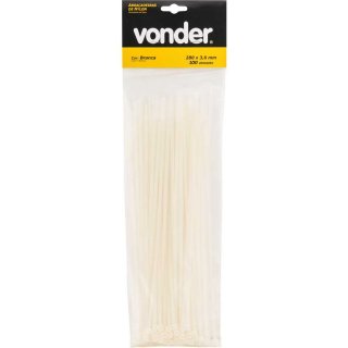 ABRAÇADEIRA DE NYLON BRANCA 280X3,6 COM 100 PEÇAS 2815280125 VONDER