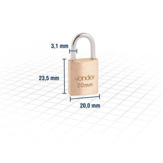 CADEADO 25MM LATÃO 3201025000 VONDER