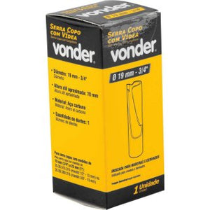SERRA COPO 19MM 3/4 COM VIDEA VONDER #