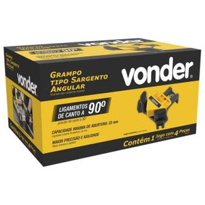 JOGO DE GRAMPO SARGENTO CLIP ANG. 4PC VONDER