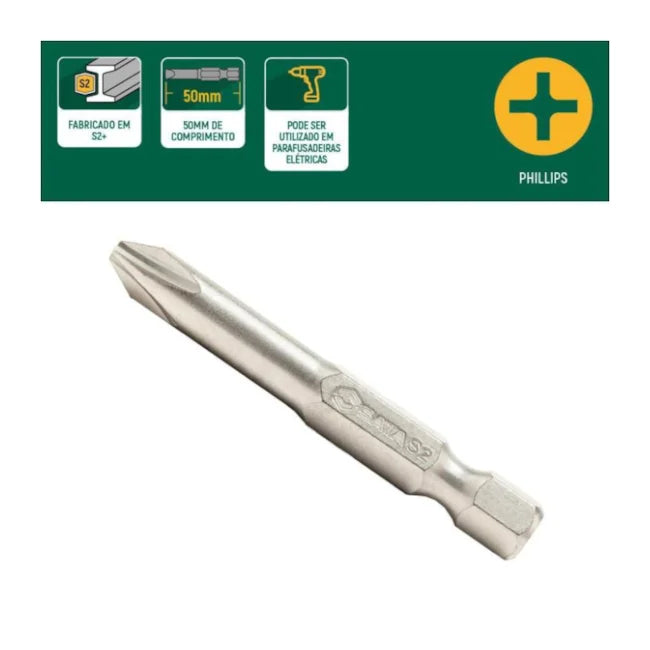 JOGO DE BITS PHILLIPS Nº 3 50MM ENCAIXE 1/4" COM  5 PEÇAS ST59324ST SATA
