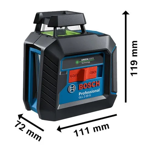 NÍVEL A LASER GLL 2-20 G COM 2 LINHAS VERDE 0601065001 BOSCH