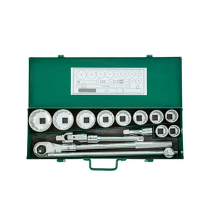 JOGO DE SOQUETES ESTRIADOS 30 A 60MM ENCAIXE 3/4" COM 15 PEÇAS ST09015SJ SATA