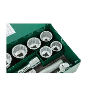 JOGO DE SOQUETES ESTRIADOS 30 A 60MM ENCAIXE 3/4" COM 15 PEÇAS ST09015SJ SATA