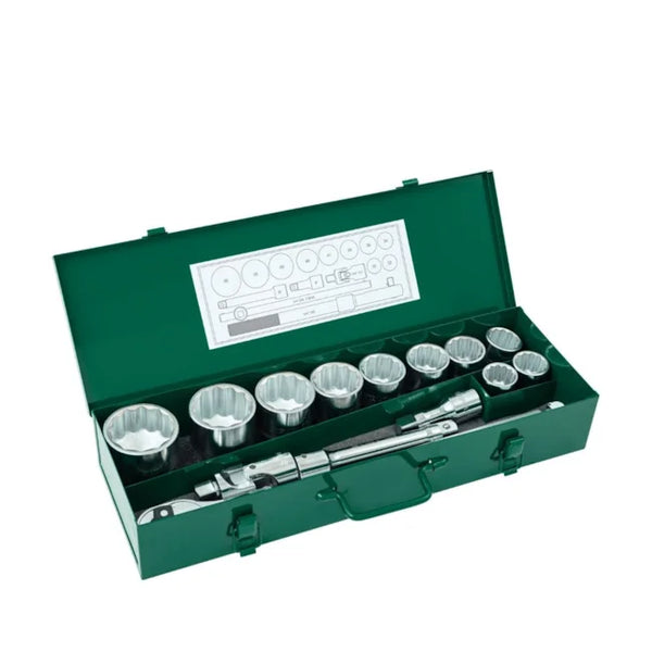 JOGO DE SOQUETES ESTRIADOS 30 A 60MM ENCAIXE 3/4" COM 15 PEÇAS ST09015SJ SATA