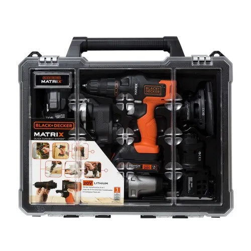 KIT FURADEIRA / PARAFUSADEIRA MATRIX 20V 6X1 MTX20K6A-BR BLACK & DECKER