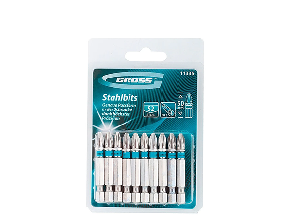 JOGO DE BITS PH2 50MM COM 10 PEÇAS 1133555 GROSS