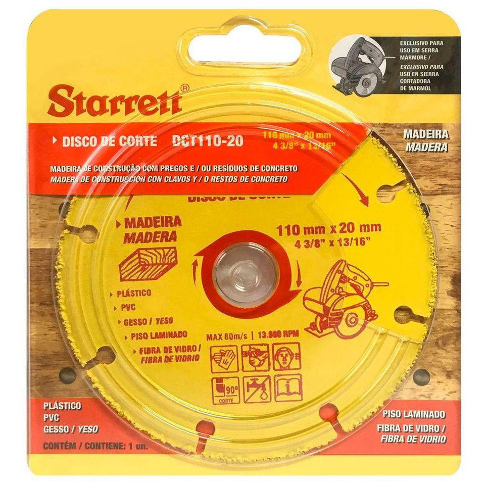 DISCO DE CORTE 110X20MM DCT110-20 STARRETT