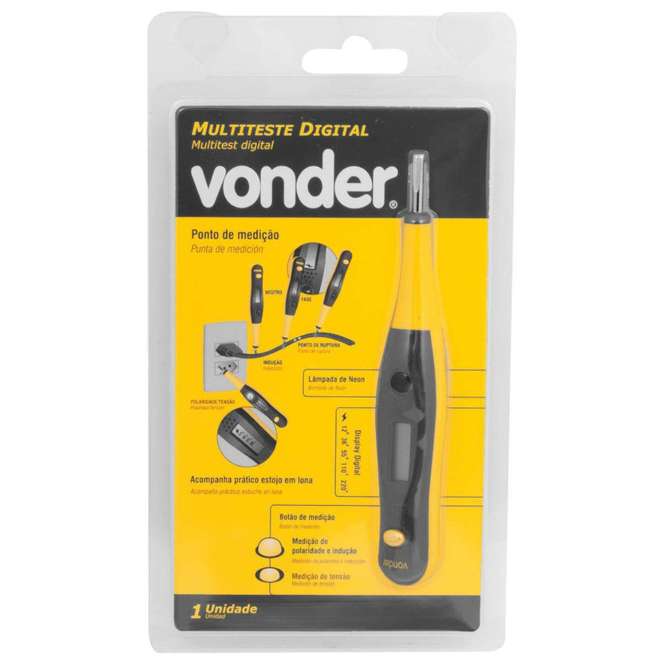 MULTITESTE DIGITAL DE VOLTAGEM / VERIFICAÇÃO DE POLARIDADE 3880006000 VONDER