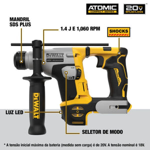 MARTELETE ROMPEDOR 20V DCH172B SEM BATERIA DEWALT