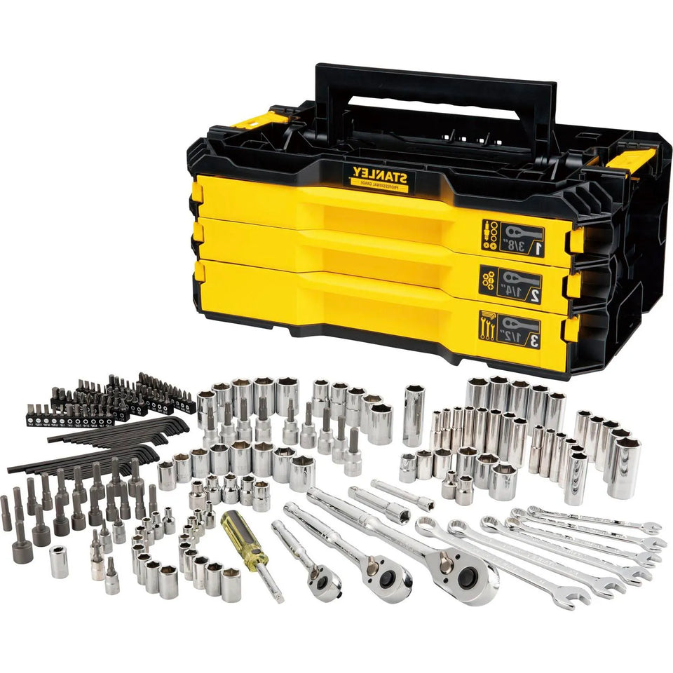 KIT CAIXA DE FERRAMENTAS MECÂNICAS COM 203 PEÇAS STMT17993-LA STANLEY