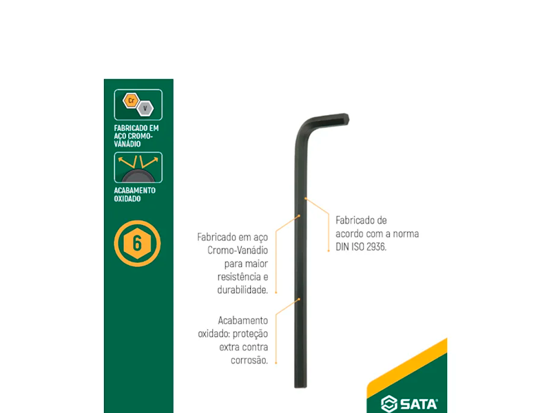 CHAVE HEXAGONAL LONGA 3/16" ST84602L SATA