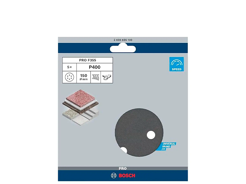 DISCO DE LIXA 150MM GR400 COM 5 PEÇAS 2608605130 BOSCH
