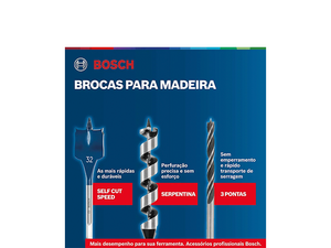 JOGO DE BROCAS CHATAS 13X25MM COM 6 PEÇAS 2608595425 BOSCH