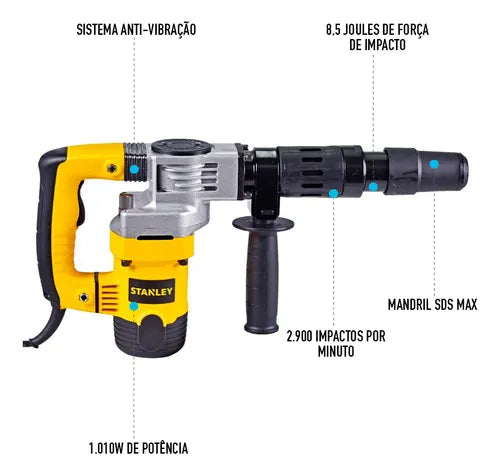 MARTELO ROMPEDOR SDS MAX 5KG SHM5K 1010W 220V STANLEY