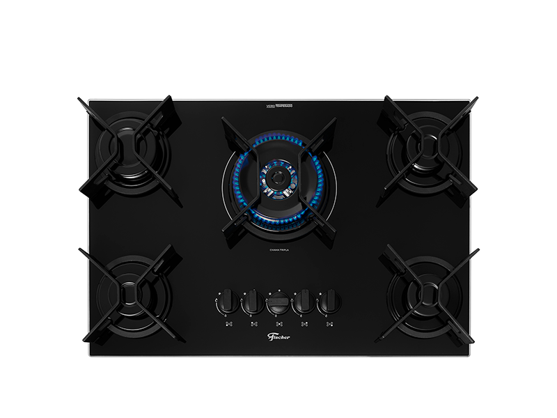 FOGÃO COOKTOP A GÁS 5Q TC FITLINE 36340.102674 BIVOLT FISCHER
