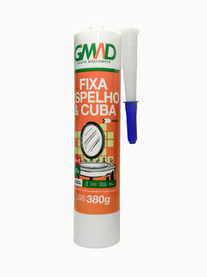 SILICONE FIXA ESPELHO/CUBA 380G BRANCO GMAD