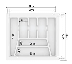 DIVISÃO DE TALHERES 640X480X50MM CINZA 005-CZ CANGO