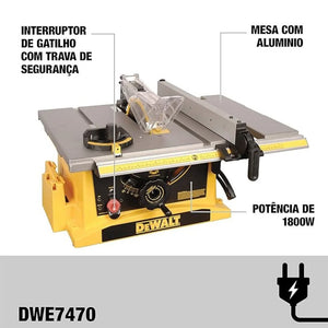 SERRA CIRCULAR DE MESA 10" DWE7470 1800W 220V DEWALT