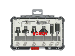 KIT DE FRESAS PARA CORTE E ACABAMENTO 6MM COM 6 PEÇAS 2607017468 BOSCH