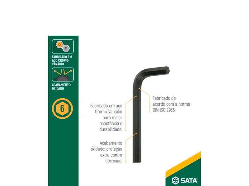 CHAVE HEXAG. CURTA 6MM ST84312L SATA
