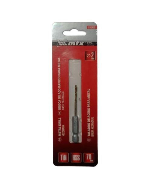 BROCA AÇO RÁPIDO SEXTAVADA 2MM 7172029 MTX