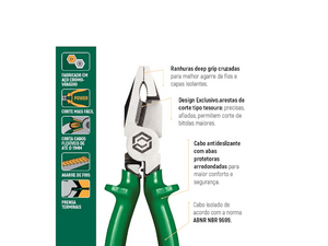 ALICATE CORTE TESOURA 8" ISOLADO 1000V ST72504L SATA