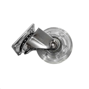 RODÍZIO TRANSPARENTE SEM FREIO 75MM COM ROLAMENTO GMAD