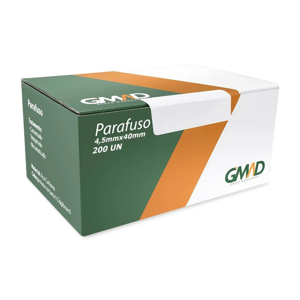 PARAFUSO 4.5X40 CHATA CAIXA COM 200 PEÇAS GMAD
