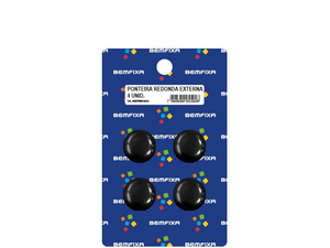 PONTEIRA PARA PÉS DE MÓVEIS REDONDA EXTERNA 7/8 PRETA 4 PEÇAS 5580 BEMFIXA