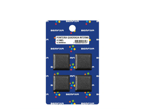 CONJUNTO  PONTEIRA PARA PÉS DE MÓVEIS QUADRADO INTERNA 30X30 PRETA 5614 BEMFIXA