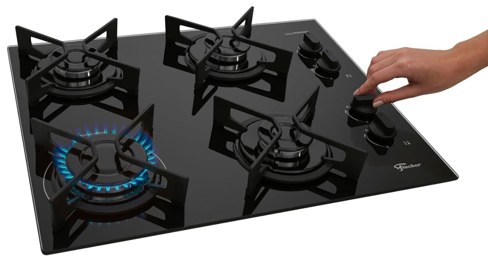 FOGÃO COOKTOP FISCHER 4Q FIT LINE VIDRO PRETO BIVOLT 36310.102671