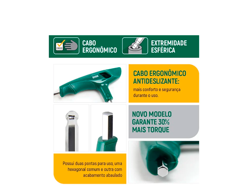 CHAVE HEXAGONAL CABO T 2MM ST83105SC SATA