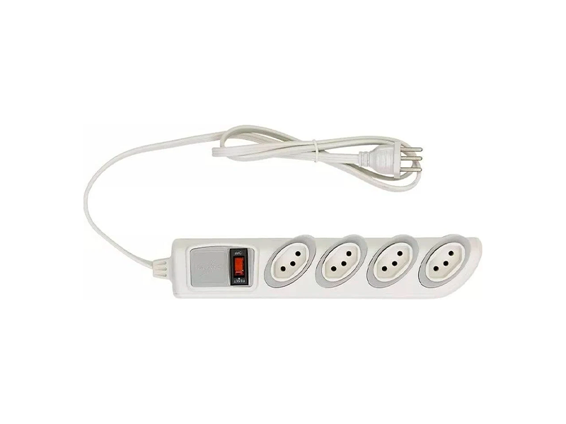 FILTRO DE LINHA BREAKER 4 TOMADAS 2P+T 10A/250V 3X0,75MM 1,3M CINZA DN1642 DANEVA