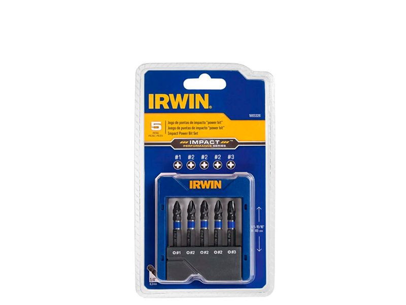 CONJUNTO DE BITS DE IMPACTO PH3 1/4" COM 5 PEÇAS 1865326 IRWIN