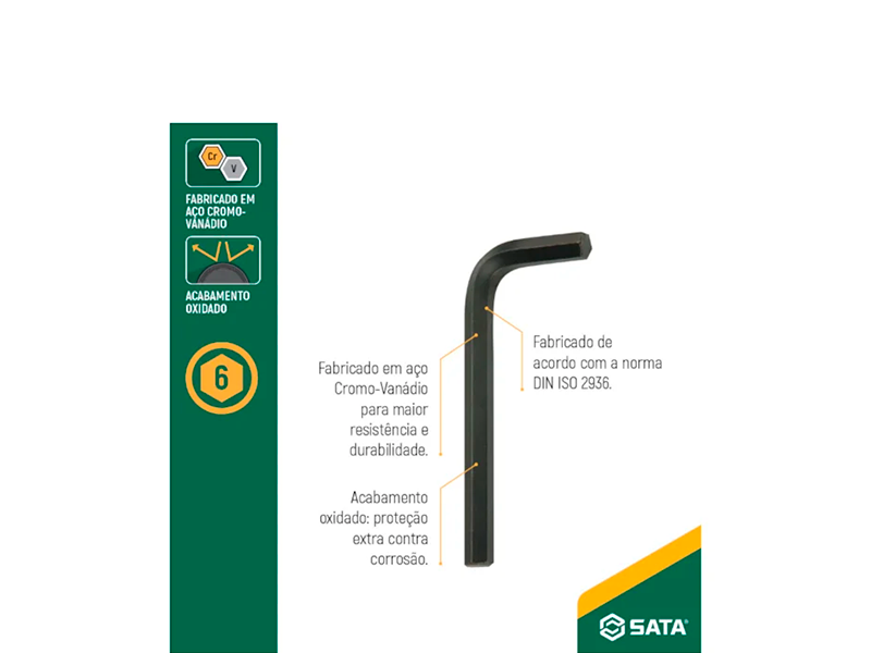 CHAVE HEXAG. CURTA 2.5MM ST84308L SATA