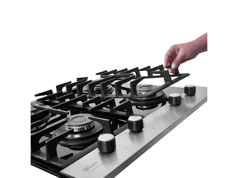 FOGÃO COOKTOP 4Q PLATINIUM GAS VD PT 33800-92121 BIVOLT FISCHER