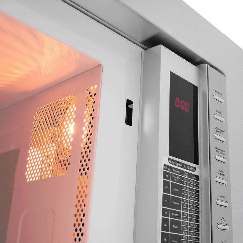 FORNO MICRO-ONDAS DE EMBUTIR FISCHER FIT LINE 25LT COM FUNÇÃO DESCONGELAR 220V 34900.98440