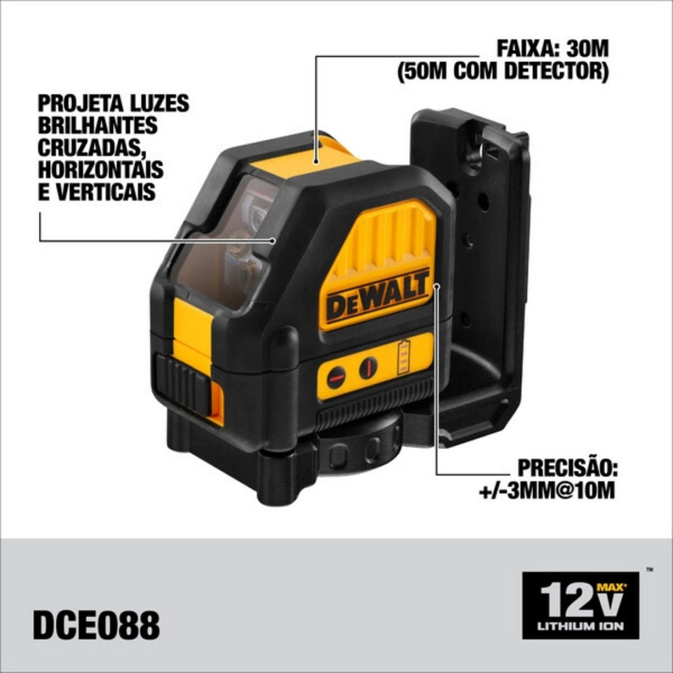 NIVEL A LASER VERMELHO 12V DCE088NR-XJ SEM BATERIA DEWALT