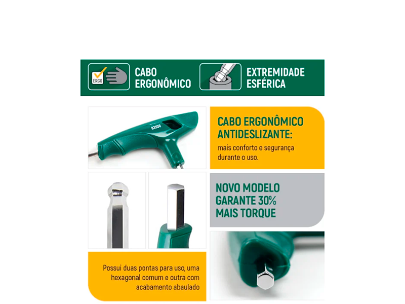 CHAVE HEXAG. CABO T 2,5MM ST83106SC SATA