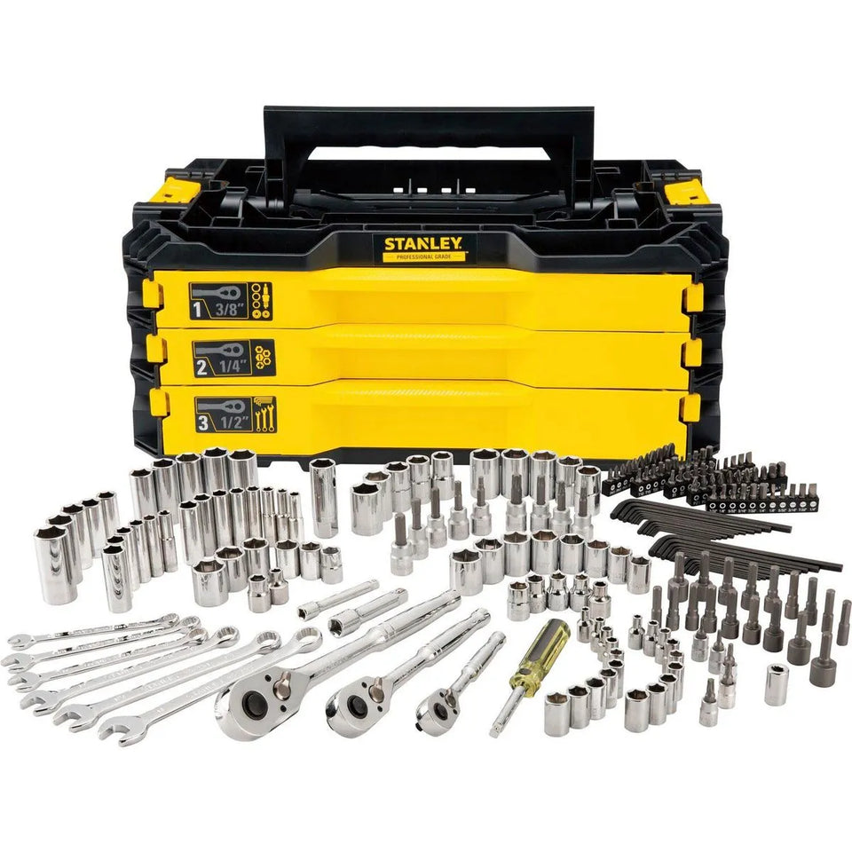 KIT CAIXA DE FERRAMENTAS MECÂNICAS COM 203 PEÇAS STMT17993-LA STANLEY