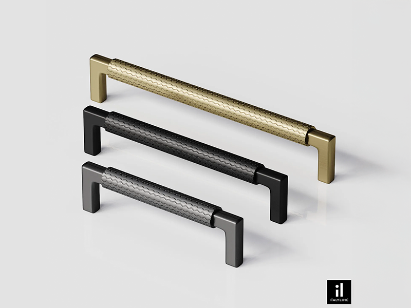 PUXADOR ZIGRINATO IL1780 PRETO 128MM ITALY LINE