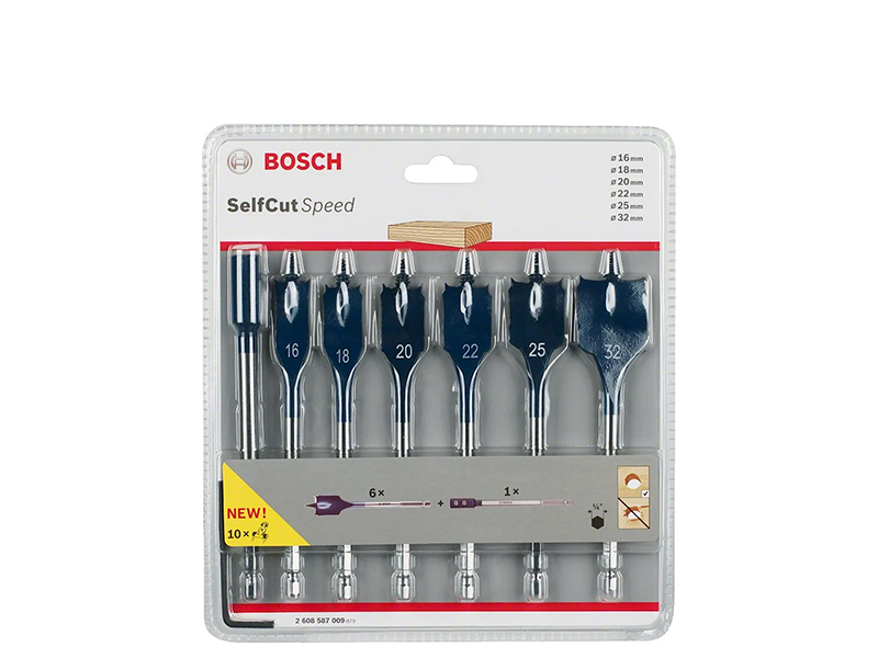 JOGO DE BROCAS CHATAS SELF CUT COM 7 PEÇAS 2608587009 BOSCH