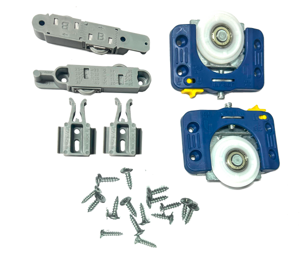 KIT PORTA DE CORRER JP-360 1 PORTA 60KG SOBREPOR COM GUIA UNIVERSAL JOELINI