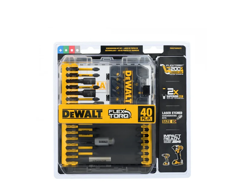 JOGO DE PONTAS PARA PARAFUSAR FLEXTORQ COM 40 PEÇAS DWA2T40IRSET DEWALT