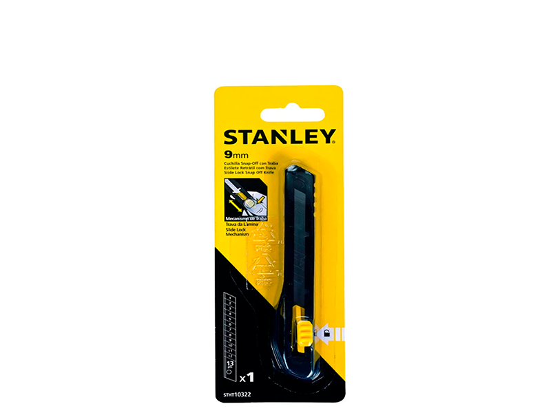 ESTILETE RETRÁTIL 9MM COM TRAVA STHT10322-840 STANLEY